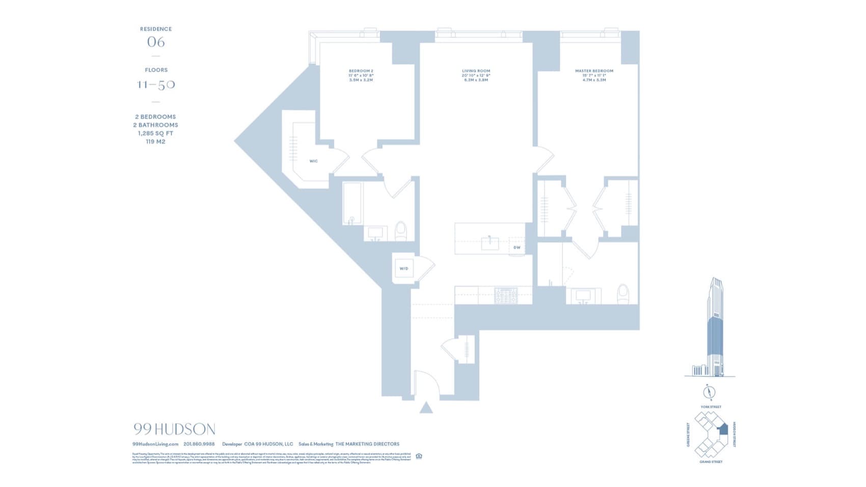 99 Hudson 99 Hudson — Representative Floor Plan (Line Type 06) floor plan