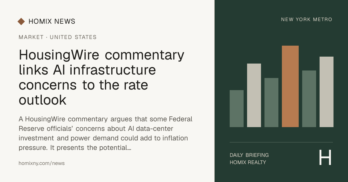 HousingWire commentary links AI infrastructure concerns to the rate outlook news cover