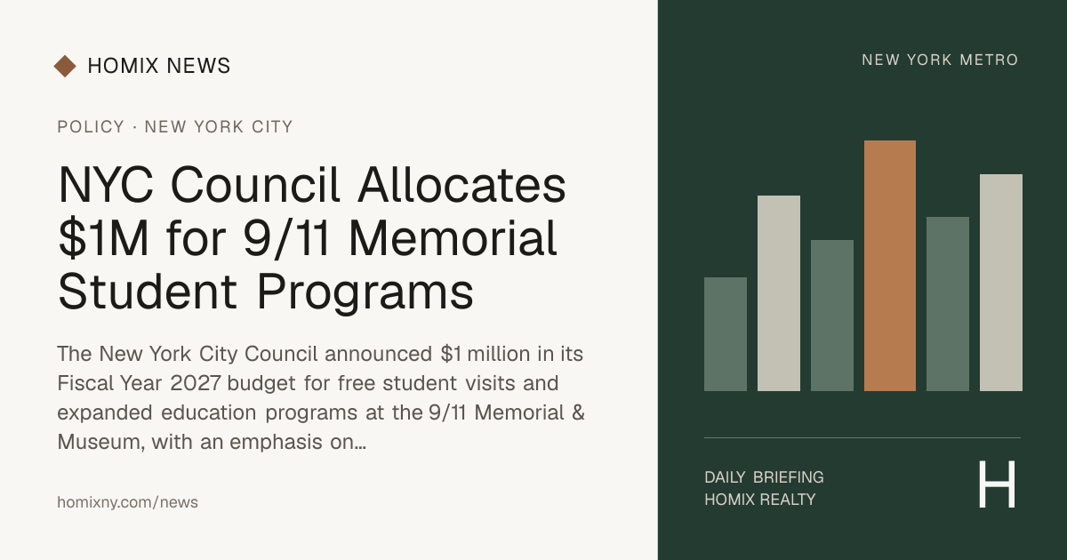 NYC Council Allocates $1M for 9/11 Memorial Student Programs news cover