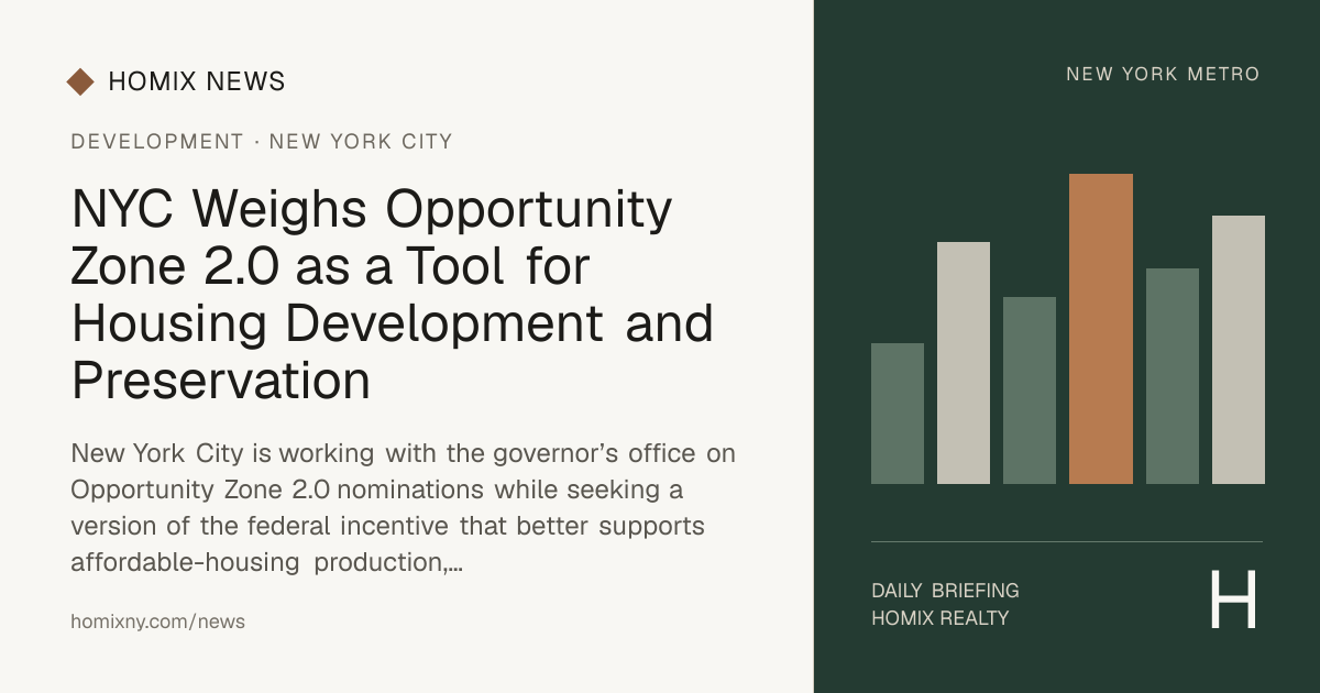 NYC Weighs Opportunity Zone 2.0 as a Tool for Housing Development and Preservation news cover