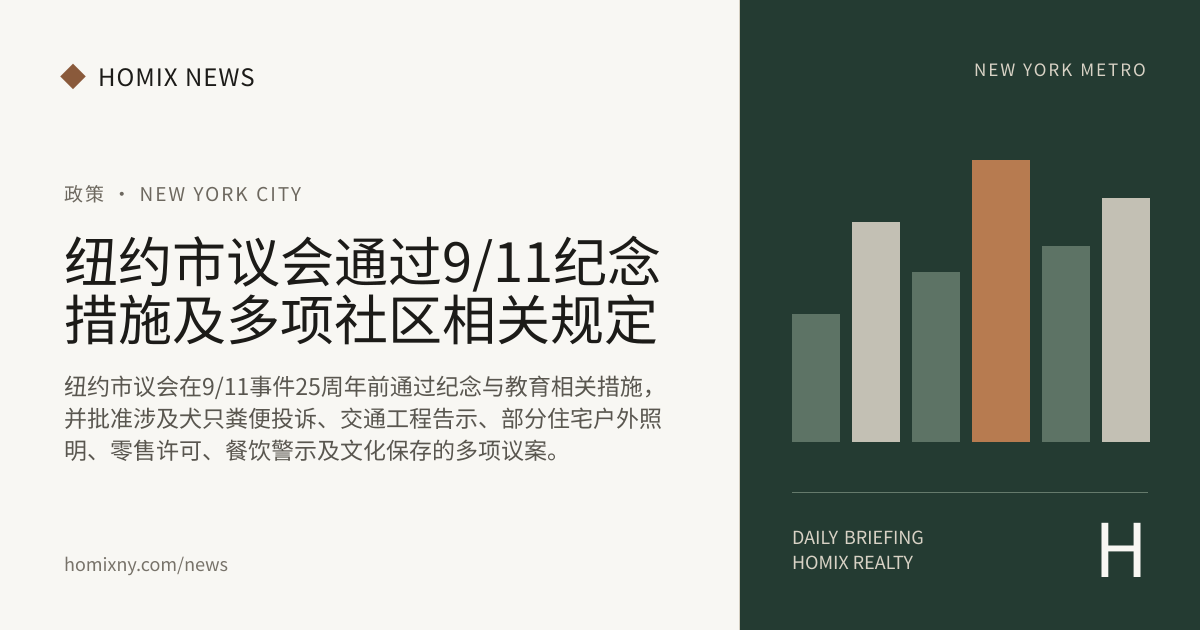 纽约市议会通过9/11纪念措施及多项社区相关规定 新闻封面