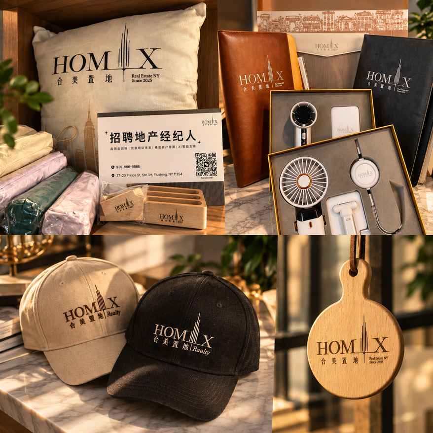 A collection of Homix branded materials and keepsakes